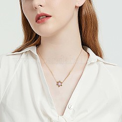 Colorful Cubic Zirconia Christmas Snowflake Pendant Necklace&nbsp;JN1053A