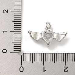 Rack Plating Brass Micro Pave Clear Cubic Zirconia Pendants&nbsp;KK-U030-13P