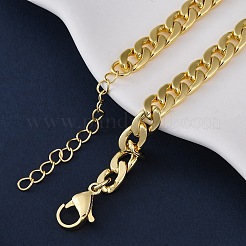 Brass Cuban Link Chain Necklaces for Women&nbsp;NJEW-K282-03G