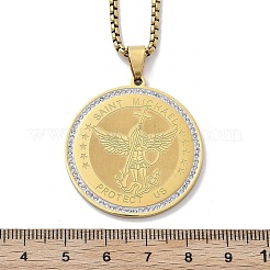 201 Stainless Steel Rhinestone Pendant Necklaces for Women&nbsp;LS-NJEW-U021-02G