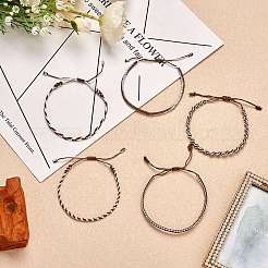 5Pcs 5 Style Nylon Thread Woven Braided Bracelets Set&nbsp;BJEW-SW00052