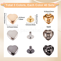 120Bags 3 Colors Iron Semi-Tublar Rivet Studs&nbsp;FIND-GF0008-27C