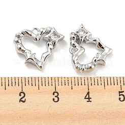 Brass Micro Pave Cubic Zirconia Pendants&nbsp;X-KK-E090-06P