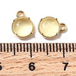 Flat Round Brass Charms&nbsp;KK-D024-03E-G