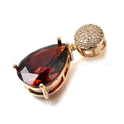 Brass Pave Cubic Zirconia Pendants&nbsp;KK-N290-33G-01