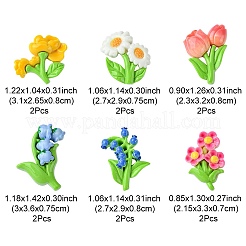 12Pcs 6 Styles Opaque Resin Decoden Cabochons&nbsp;RESI-FS0001-68