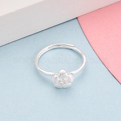 925 Sterling Silver Micro Pave Clear Cubic Zirconia Adjustable Finger Rings for Women&nbsp;STER-N016-142S