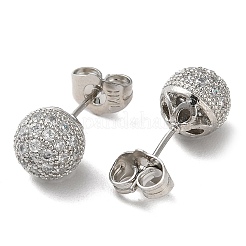 Brass Rhinestone Stud Earrings&nbsp;EJEW-Z021-10P