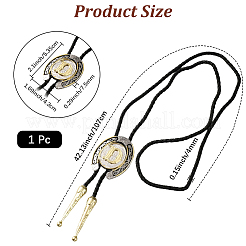 Cowboy Western Alloy Horseshoes & Letter Pendant Bolo Tie Necklaces&nbsp;NJEW-WH20014-02D
