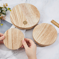 3Pcs Wooden Round Display Base for Bathroom&nbsp;AJEW-FH0006-62