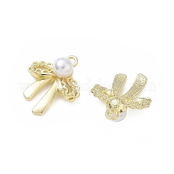 Alloy & ABS Plastic Pearl Pendants&nbsp;PL-CBA5609-01G