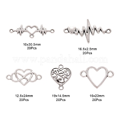 100Pcs 5 Style Tibetan Style Zinc Alloy Links Connectors&nbsp;FIND-LS0001-40AS