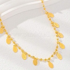 Iron Flower Oval Tassel Anklets for Women&nbsp;WGE7782-01