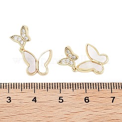 Brass Micro Pave Clear Cubic Zirconia Pendants&nbsp;KK-Z059-12G