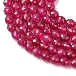 Lab Grown Red Corundum Beads Strands&nbsp;G-Z123-A01-4mm