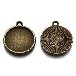 Tibetan Style Alloy Pendant Cabochon Settings&nbsp;TIBE-S322-002B-AB-NR