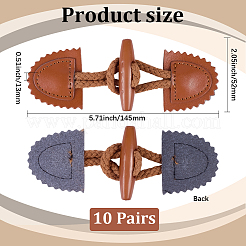 10 Pairs Acrylic & PU Imitation Leather Toggle Buckle&nbsp;DIY-CY0002-25B