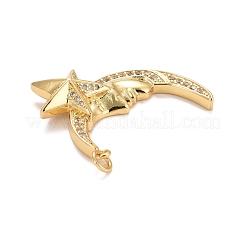Rack Plating Brass Cubic Zirconia Pendants Findings&nbsp;KK-E275-18G