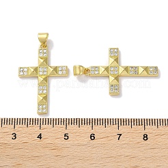 Rack Plating Brass Micro Pave Cubic Zirconia Pendants&nbsp;KK-Z039-04G