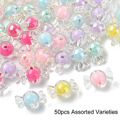 50Pcs Transparent Acrylic Beads&nbsp;TACR-YW0002-25