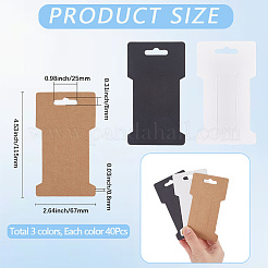 120Pcs 3 Colors Blank Paper Hair Clips Display Cards&nbsp;CDIS-SP0001-25