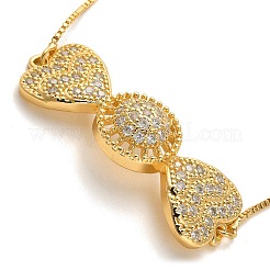 Cubic Zirconia Link Slider Bracelets&nbsp;BJEW-H601-01D-KCG