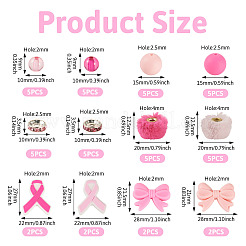 48Pcs DIY Breast Cancer Awareness Themed Jewelry Finging Kits&nbsp;DIY-TA0013-60