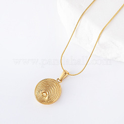 3Pcs Stainless Steel Pave Shell Pearl Irregular Multi-layer Oval Pendant Necklaces&nbsp;CI3744