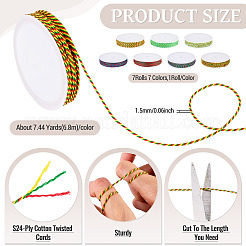 7 Colors S24-Ply Cotton Twisted Cords&nbsp;OCOR-TA0004-23B