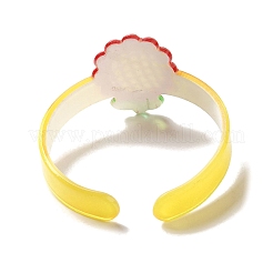 Flower Resin Cuff Bangle for Children&nbsp;BJEW-Q774-01E