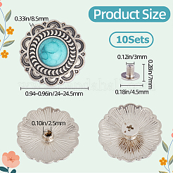 10 Sets Zinc Alloy Buttons&nbsp;BUTT-GF0001-35