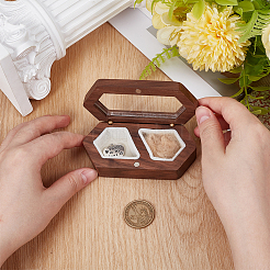 1Pc Hexagon Wooden Visible Window Pet Pet Keepsake Storage Boxes&nbsp;CON-DR0001-11