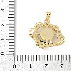 Brass Micro Pave Clear Cubic Zirconia with Glass Pendants&nbsp;KK-G524-01G-04