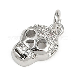 Brass Micro Pave Clear Cubic Zirconia Pendants&nbsp;KK-L231-08P