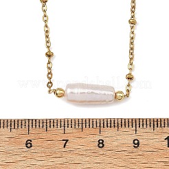 Natural Baroque Keshi Pearl Column Pendant 304 Stainless Steel Satellite Chain Necklaces&nbsp;NJEW-JN06338-01