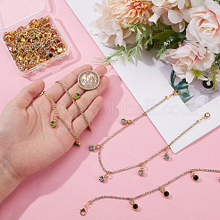 12Pcs 6 Colors Alloy Glass Rhinestone Shoe Chains&nbsp;HJEW-DR00105