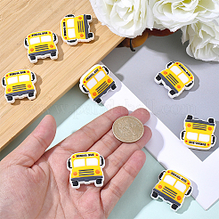 10Pcs School Bus Food Grade Eco-Friendly Silicone Focal Beads&nbsp;SIL-SC0003-11