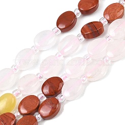 Cherry Quartz Glass & Synthetic Agate & Natural Red Jasper & Rose Quartz & Lemon Jade & Red Aventurine Beads Strands&nbsp;G-Z135-A13