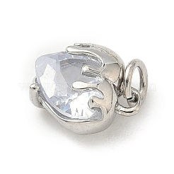 Brass Pave Cubic Zirconia Pendants&nbsp;KK-Z120-48P-02