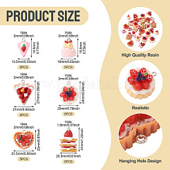 30Pcs 6 Styles Opaque Resin Imitation Food Pendants&nbsp;RESI-TA0005-26