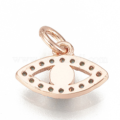 Brass Micro Pave Cubic Zirconia Charms&nbsp;ZIRC-Q015-061RG