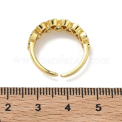 Brass Micro Pave Cubic Zirconia Cuff Open Rings&nbsp;RJEW-C163-14G