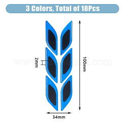 3 Sets 3 Colors Leaf Shape Resin Car Door Protector Anti-collision Strip Sticker&nbsp;STIC-FH0001-15B