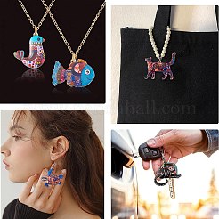 18Pcs 9 Styles Printed Alloy Pendants&nbsp;ENAM-CJ0005-30