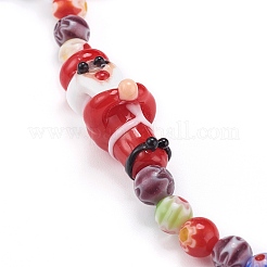 Handmade Lampwork Beaded Mobile Straps for Christmas&nbsp;HJEW-JM00446-02