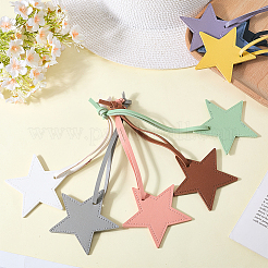 9Pcs 9 Colors Star PU Leather Pendant Decoration&nbsp;HJEW-CL0001-01