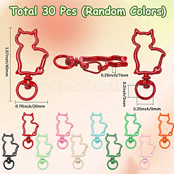 30Pcs Spray Painted Eco-Friendly Alloy Swivel Snap Hooks Clasps&nbsp;FIND-SC0016-41