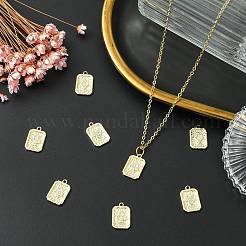 8Pcs 4 Styles Brass Micro Pave Cubic Zirconia Pendants&nbsp;KK-CJ0003-82