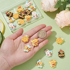 20Pcs 5 Styles Bees Theme Opaque Resin Pendants&nbsp;RESI-CJ0003-81