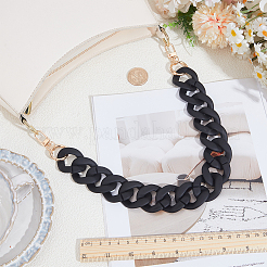 1Pc Black Frosted Opaque Acrylic Cuban Link Chain Bag Handles&nbsp;FIND-CN0002-55